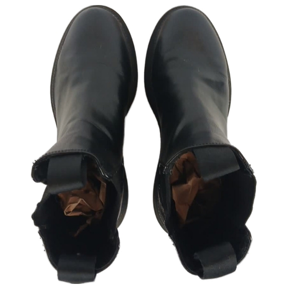 H&M 7 Black Chelsea Chunky Ankle Boots Loops Elasticized Solid Platform Bootie - Picture 12 of 15